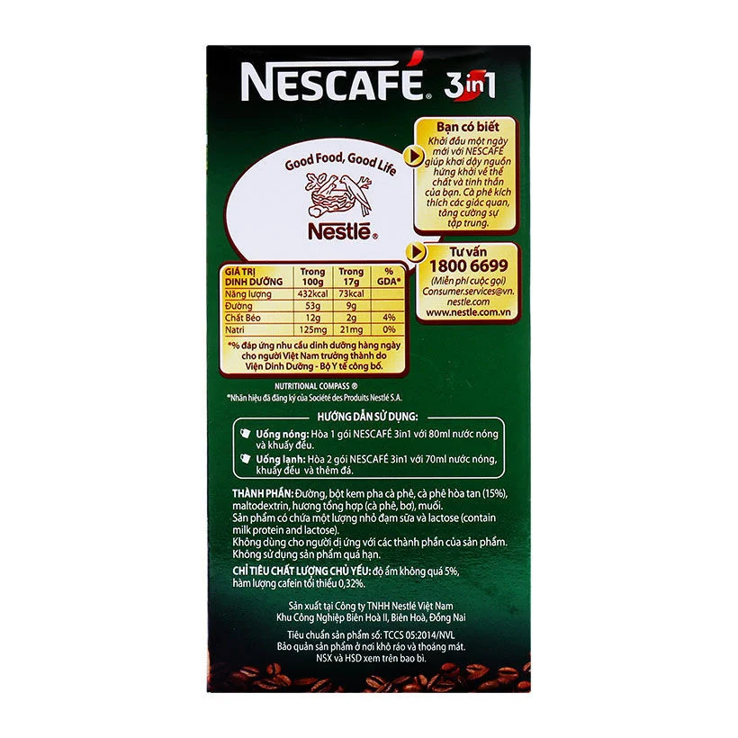 CÀ PHÊ HÒA TAN 3 TRONG 1 NESCAFÉ HỘP 340G